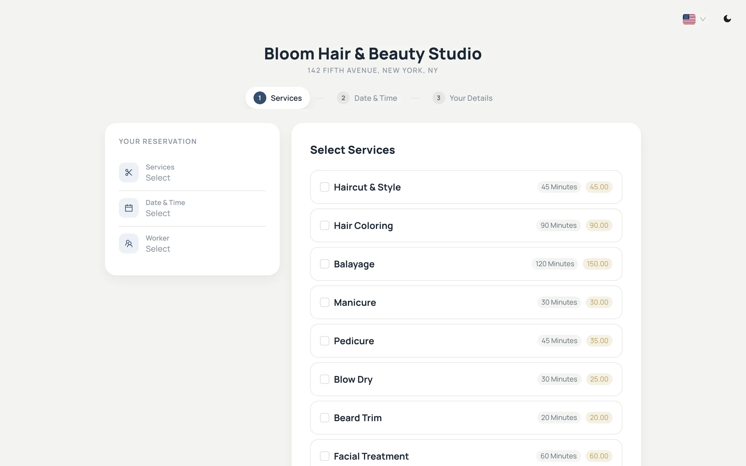 Client self-booking